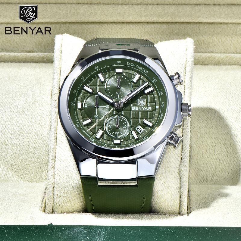 Benyar Men's Fashion Sports Multifunctional Chronograph Waterproof Quartz Watch