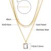 Stacked Double Chain Necklace Trend Diamond Earrings Electroplated 18K Gold Stainless Steel Necklace Women