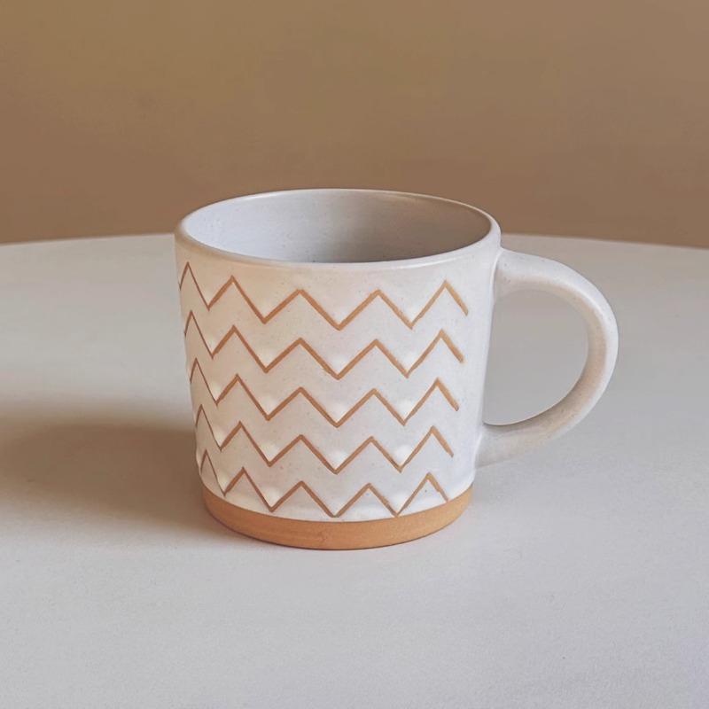 

INS Wind Ceramic Mug Coffee Cup Scandinavian Simple Pure Color Retro Household Net Red Home Business 301-400ml