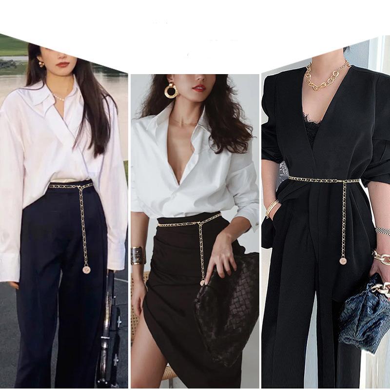 Four Seasons Available New Belt Women'S Leather Fashion Versatile Jeans Belt Decoration With Skirt, Suit, Sweater Waist Cover