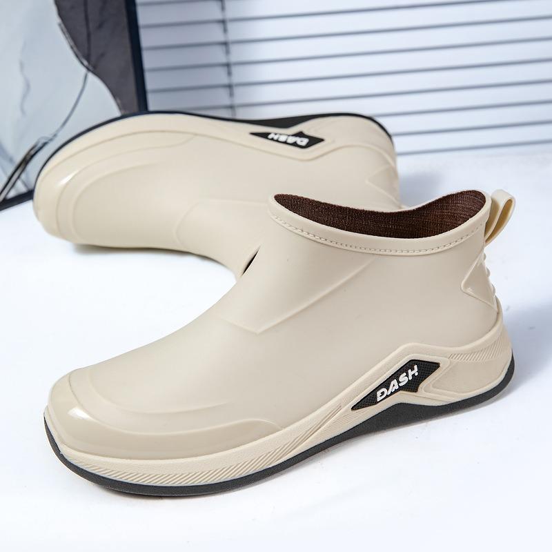 

Men s short rain shoes non-slip waterproof rain boots kitchen water boots rubber shoes car wash wear-resistant work water shoes trend totem 44