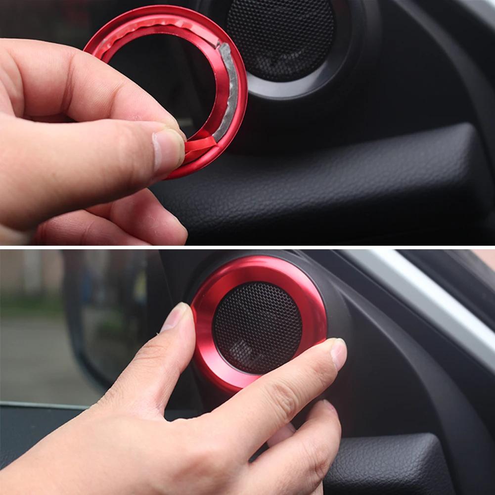 2PCS Car Decor Circle Trims Głośnik Anodowane Aluminium Car Door Audio Speaker Rings Trims dla Honda Civic 2016 2017 2018 2019
