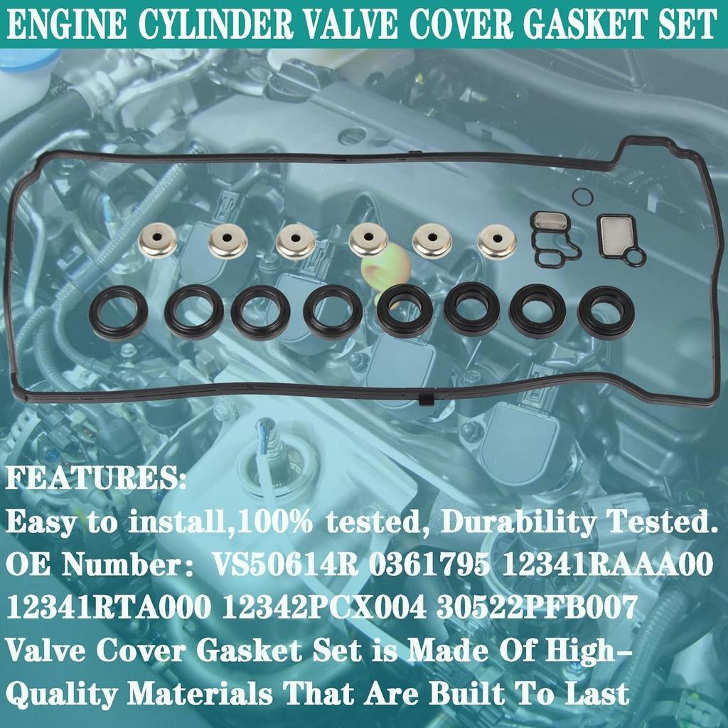 Gasket Set Compatible with 2002-2012 Accord CR-V Civic Element CSX RDX RSX TSX R