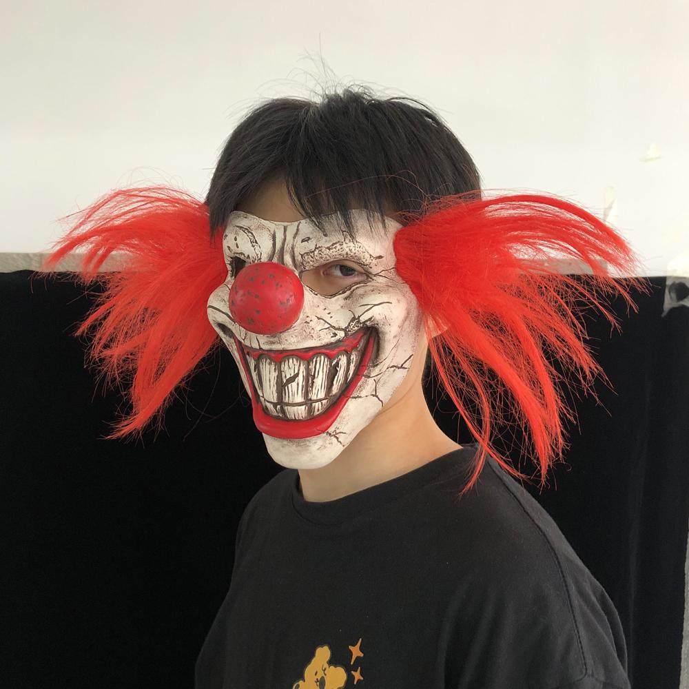 Creepy Twisted Metal Sweet Tooth Joker Mask Cosplay Bloody Clown Latex Masks Halloween Carnival Purim Party Costume Props