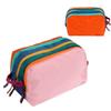 Colorful Patchwork Crossbody Bag Multi Zipper Cosmetic Toiletry Bag With Woven Strap Shoulder Bag For Women Gifts