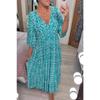Women's Super Fairy V-neck Floral Dress, Beach Skirt, Printed Loose Long Skirt