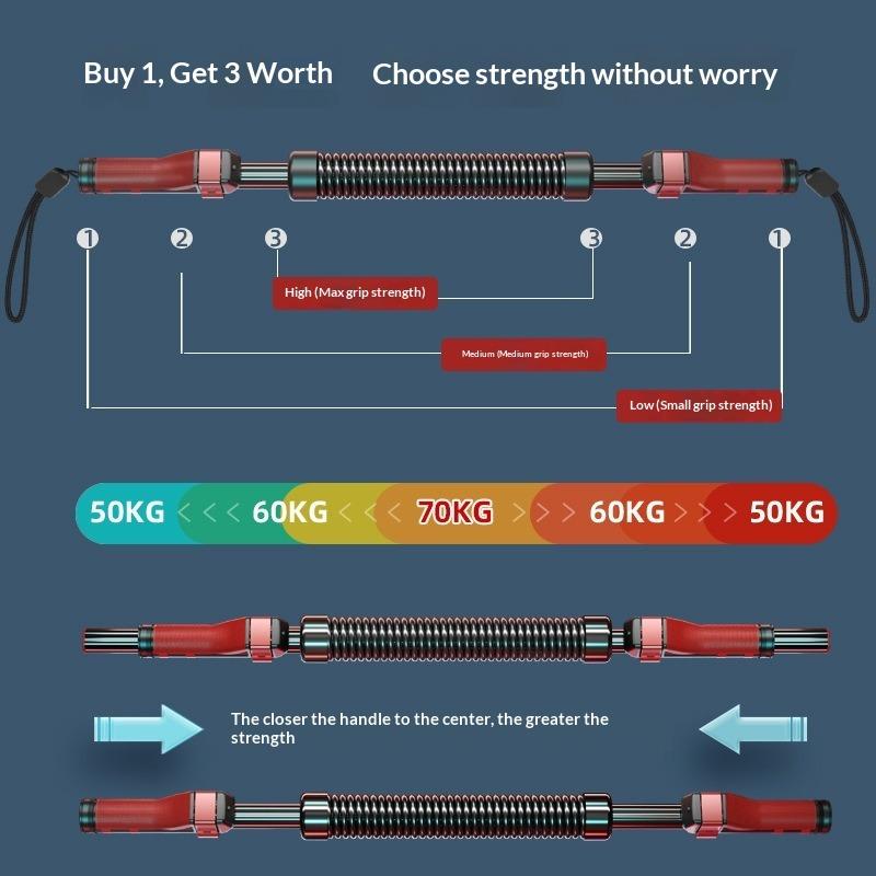 Arm Strength Exerciser for Men, Home Fitness Equipment for Arm Muscle Training, 30, 40, 50 Kg Hand Grip Arm Strength Bar