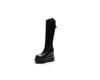 Fashion 11CM Microfiber Genuine Leather Platform Wedges Knee High Boots Woman Plush Modern Hidden Heel Winter Autumn Shoes Plush