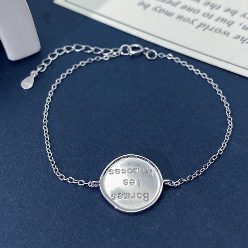 Cross-border S925 Sterling Silver Initial Bracelet: Luxe Cold Style S925 Silver