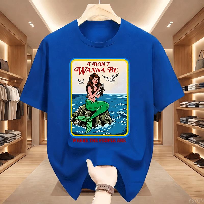 I Dont Wanna Be Where The People Are T Shirt Ocean Lover Tshirt Beach Aesthetic Tee Unisex Short Sleeve Round Neck Tshirts Tops