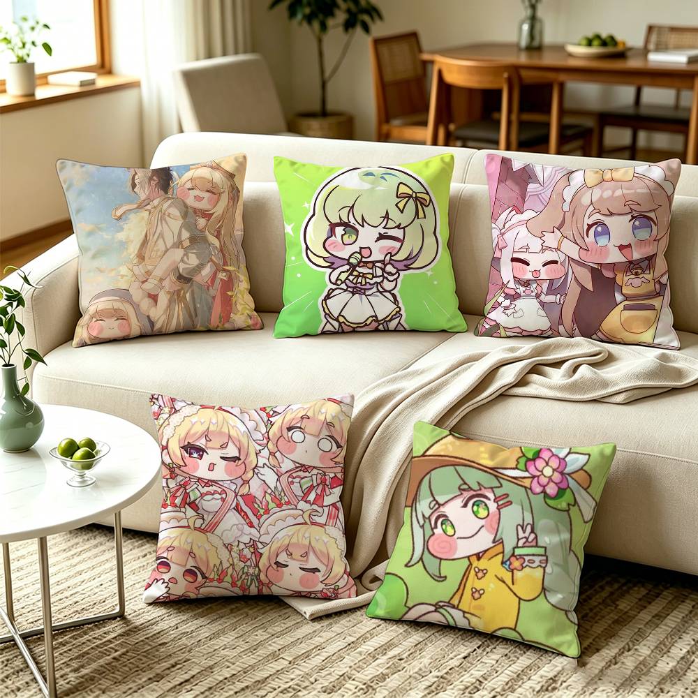 TTrickcal Chibi Go Square DoubleSided Printed Pillow Case Bedroom Bedside Pillow Sofa Cushion Cover