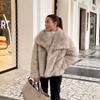 Winter Large Lapel Fur Jacket Women's Imitation Fox Fur Temperament Celebrity Style Faux Fur Jacket