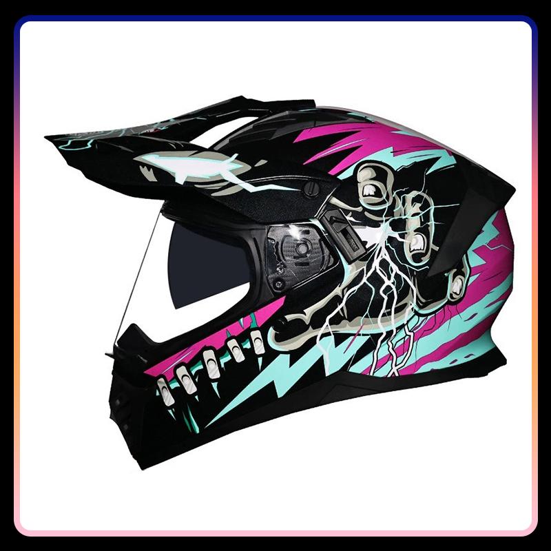 Off Road Capabilities Motorcycle Full Helmet Dual Lens Motocross Helmet Dirt Bike Racing Helmet Dirtbike DOT Enhanced Safety