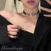 Trending Women's Leather Choker Necklace with Letter Stitching - Light Luxury & Cool Style Clavicle Chain Hot Girl Accessory.