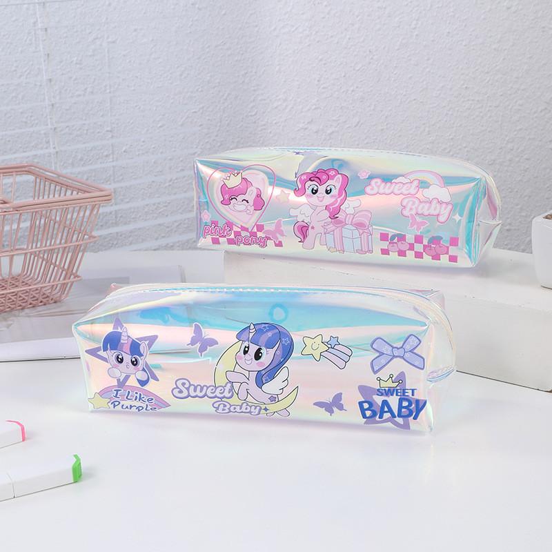 Süßes Pony Transparenter PVC-Federmäppchen Mit Großem Fassungsvermögen Für Schüler