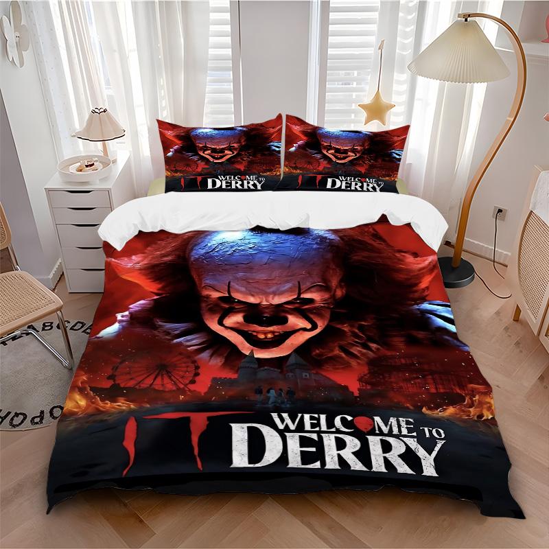 Welcome Derry Print 3Pcs Bedding Set,Duvet Cover with 2 Bedro,Pillowcase Home Birthday Gift