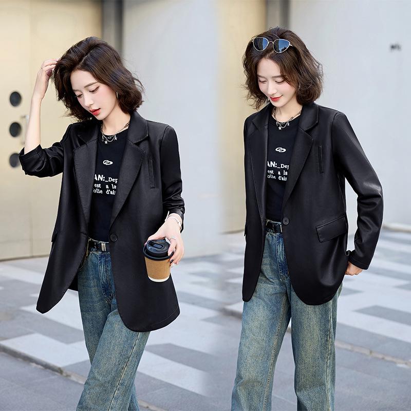 

Женский тренч из натуральной овчины Haining - Элегантная модель средней длины, модная весна 2025 Medium чёрный