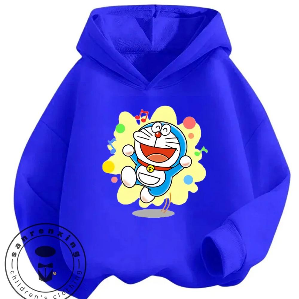 Boys Girls Casual Hoodie Doraemon Cartoon Fashion Streetwear Autumn Winter Outdoor Wear