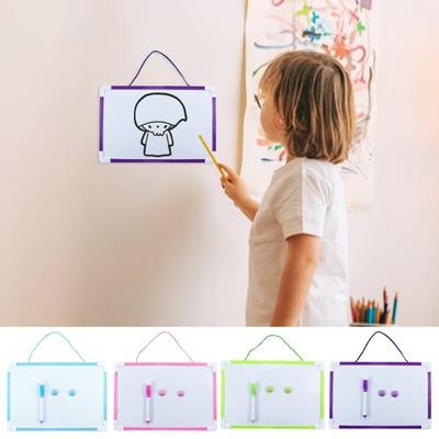 Hanging Rope Magnetic Whiteboard Set with PVC Frame Smooth Writing Surface