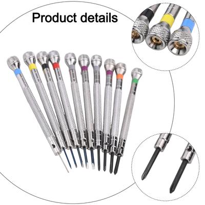 Repair Kit with 10 Screwdrivers for Watchmakers and Technicians Specializing In Small Scale Device Maintenance