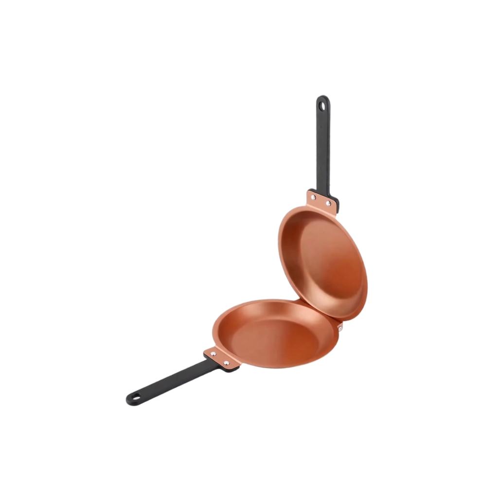 Doppelseitige Klapp-Bratpfanne zum Frühstückskochen