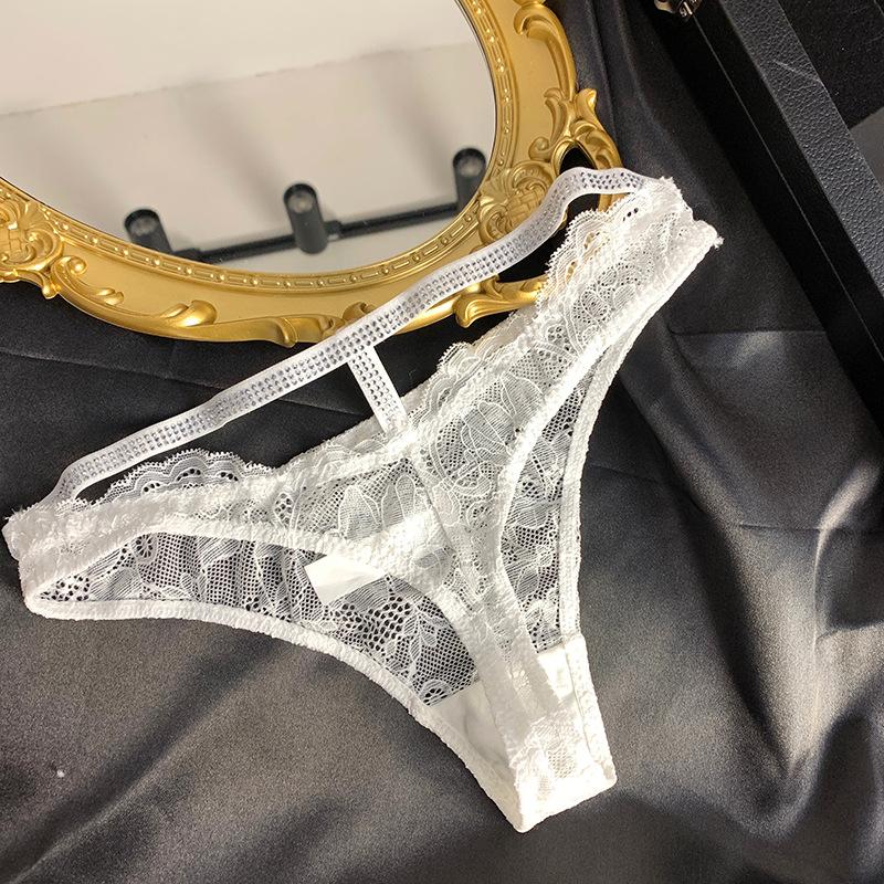 Ladies Summer New Fashion Lace Sexy Light Luxury Hollow Rhinestone Low Waist Thong Underwear