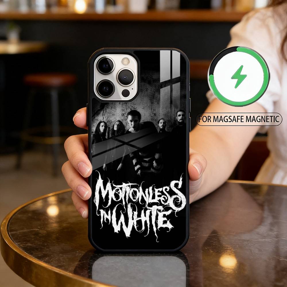 M-Motionless In White Magnetic For Magsafe Wireless Charging Phone Case For iPhone17,16,15,14,13,12,11 Plus,Pro Max