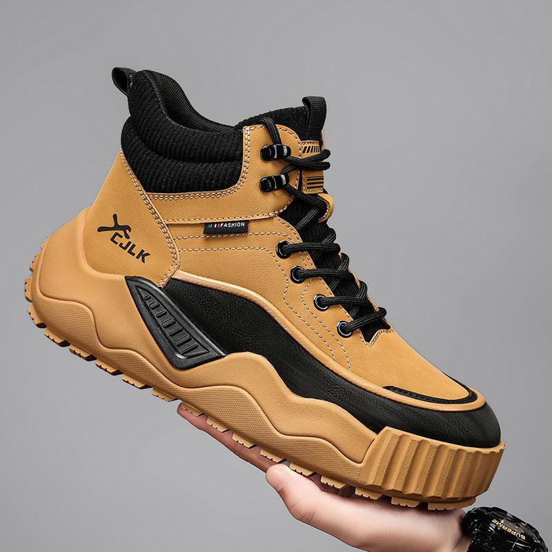 Martin boots men's high-top British style retro outdoor hiking mountain climbing leisure sports thick-soled heightening tooling boots