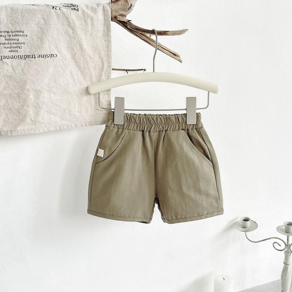 Children's Korean-Style Summer Shorts: Solid-Color, Simple, Mid-Rise Casual Shorts for Babies