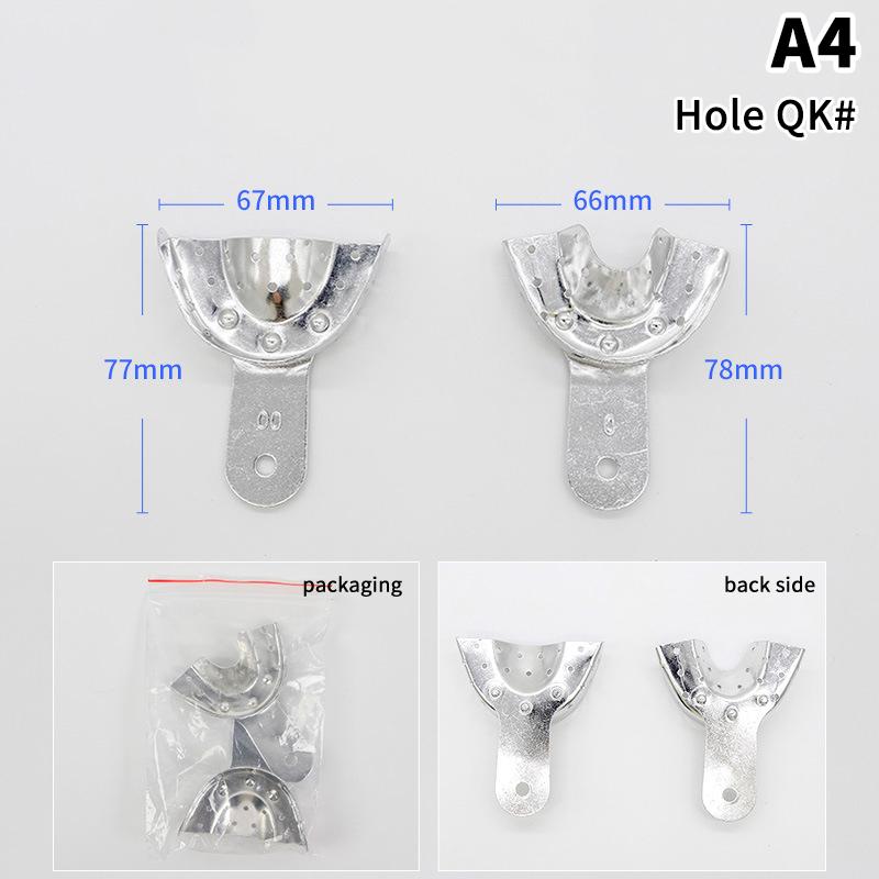 2Pcs Upper And Lower Autoclavable Teeth Tray Teeth Holder Aluminum Alloy Dental Impression Trays Lab Equipment Dentist Tool