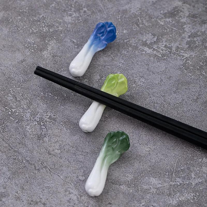 Ceramic Chopstick Holder Japanese Style Mushroom Chili Vegetable Chop Stick Racks Kitchen Decorative Spoon Fork Rest Tableware