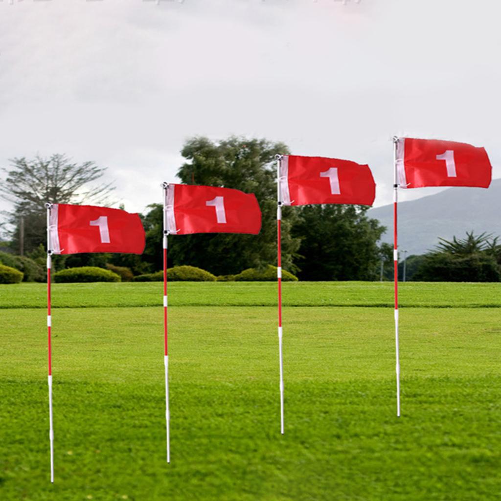 Golf Hole Cup Nylon Golf Flags Set Portable Flagstick Putting Green Flag Double-Sided Numbered Golf Flags and Hole Cup
