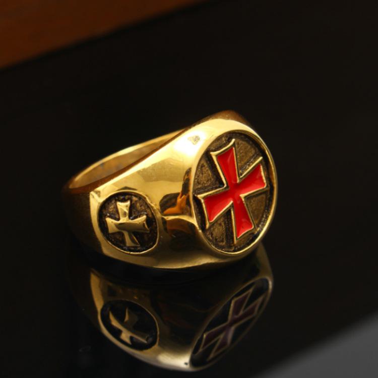 Vintage Gold Cross Ring Classic Ring Mens and Womens Jewelry