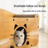 Double-Layer Cat Head Sofa Cat Bed with Scratch Board
