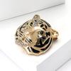 Retro Exquisite Alloy Rhinestone Tiger Head Brooch Personalized Versatile Men'S Suit Cardigan Corsage Jewelry Pin