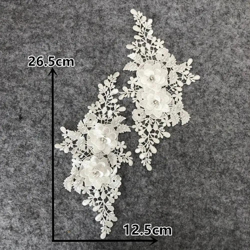 3D Rhinestone 3D Bead Embroidery Patch Multicolor Wedding Dress Accessories  Garment Decoration