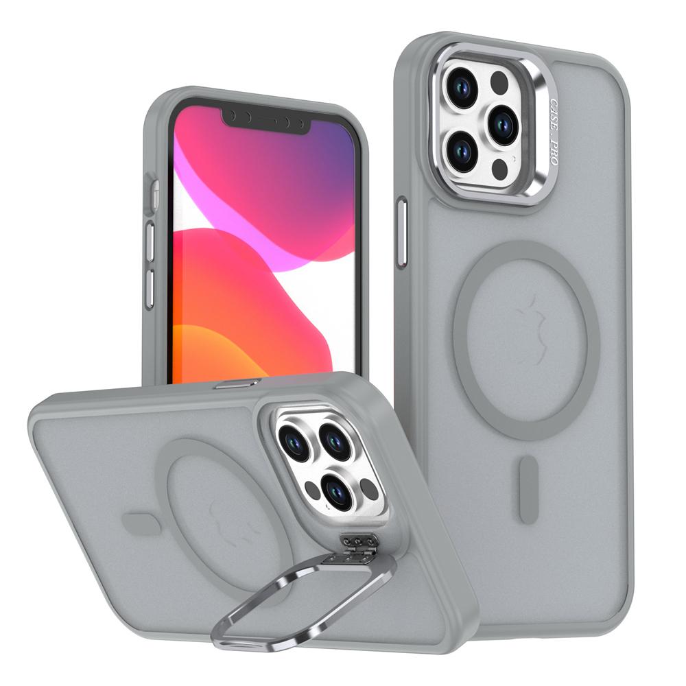 KEYSION Linsenständer Magnetische Handyhülle für MagSafe für iPhone 11 12 Pro Max 11 Pro Matt Durchscheinend Stoßfeste Rückseite