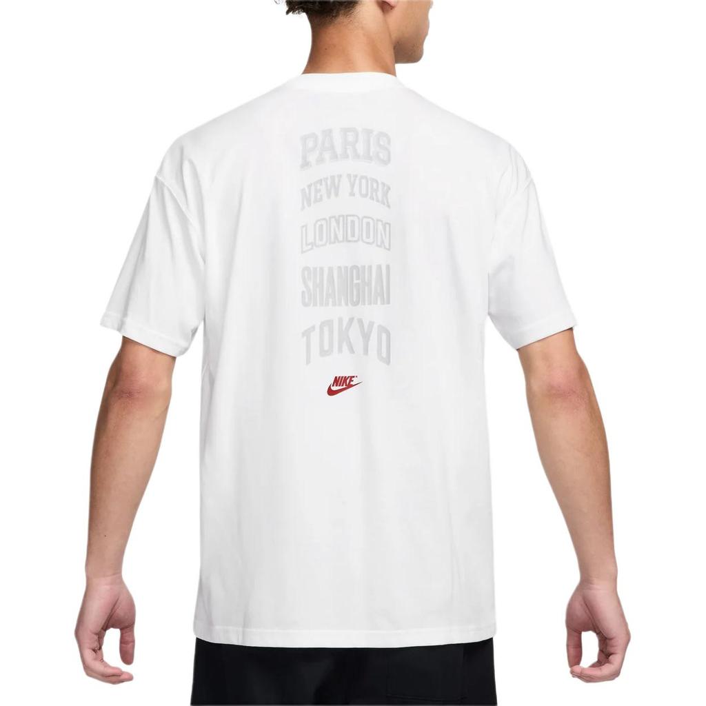 Nike Loose Fit Crew Neck Short Sleeve Letter Logo T-Shirt Men Tops White HJ0580-100