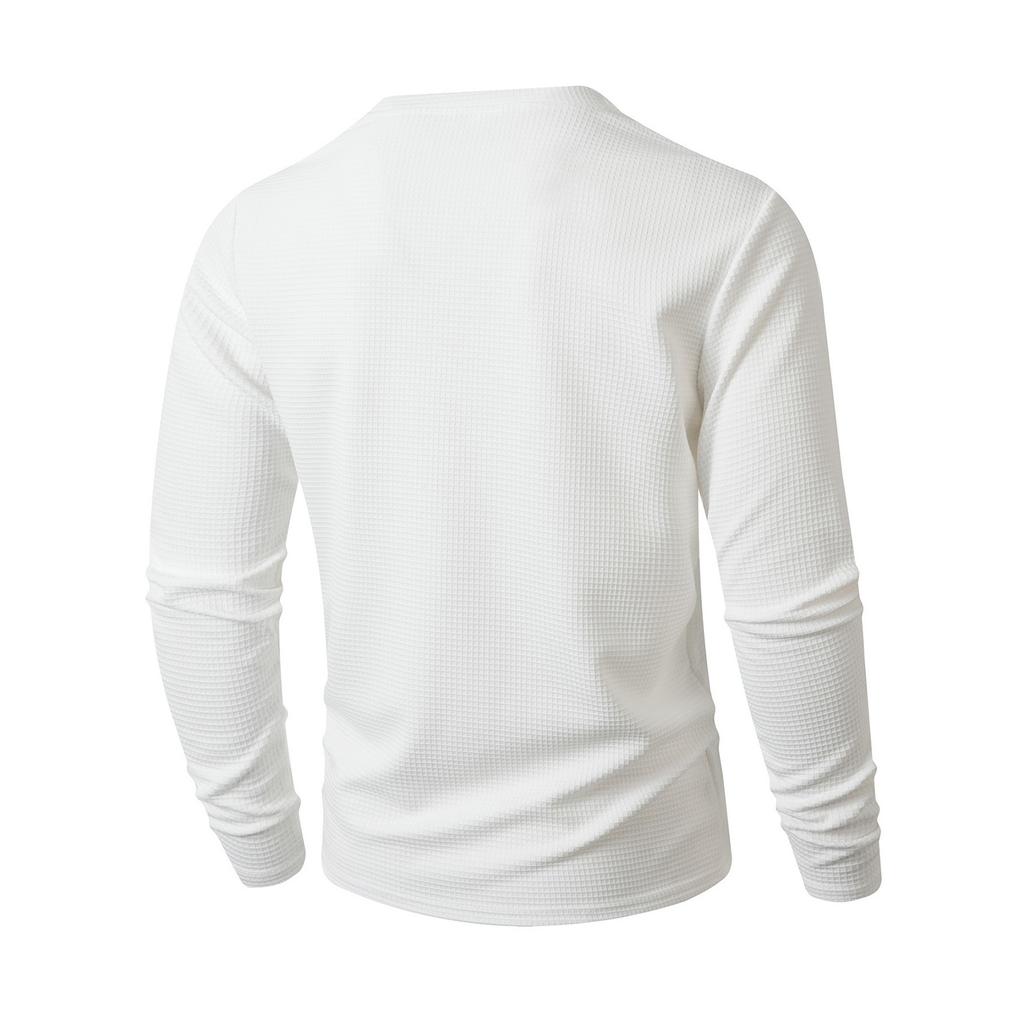 Men's Solid Color Long Sleeve T-Shirt Shirt Men's Casual Sports Top