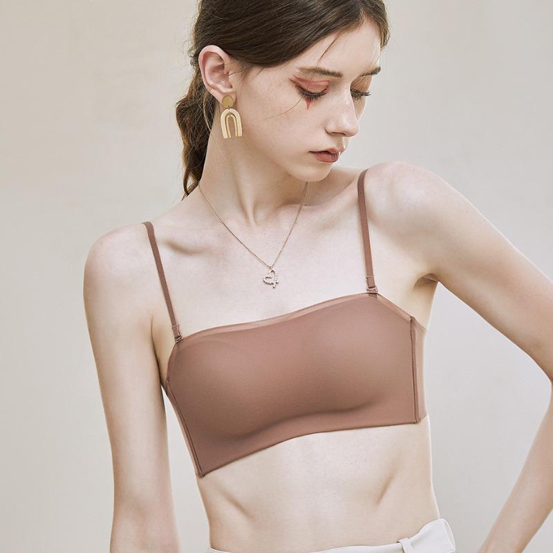 Reggiseno push-up senza spalline con top tubolare antitraccia, antiscivolo, antisbiadimento
