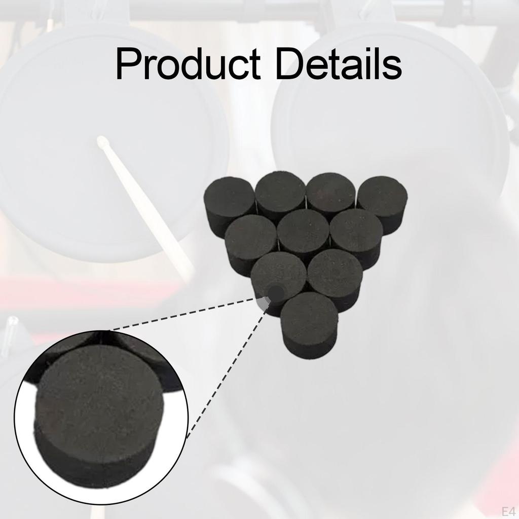 10 Pieces Drum Trigger Sponge Column DIY Electronic Good Elastic Replacement Black 20mm High
