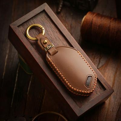 Genuine Leather Key Cover for KIA 2024 Model Car Keys Protective Case Keychain Accessories