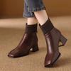 5Cm Retro Knitted Elastic Short Boots Women's Autumn and Winter New Thick Heel Medium Heel High Heel Wool Mouth Martin Boots