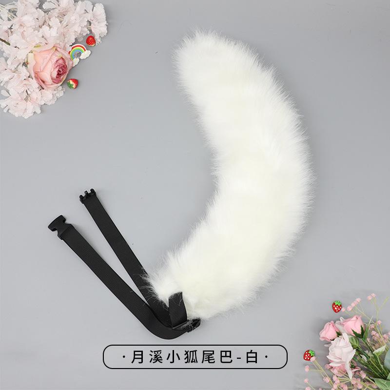 A handmade Japanese Lolita animal ear headdress cosplay hair upright white fox ear headband