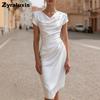 Abito estivo a balze nuovo stile per donna, elegante abito bodycon attillato