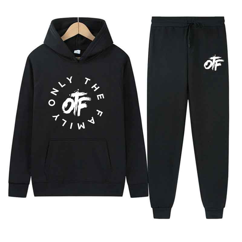 Spring Autumn Men Only The Family Print Casual 2PC Sets Personality Sweatshirts Street Fashion Sports Suit Hoodie Tops Slim pant