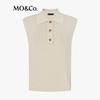 MO&Co. Sleeveless Wool Polo Top