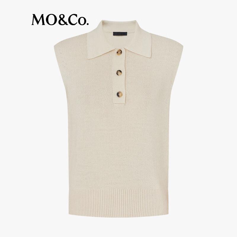 MO&Co. Sleeveless Wool Polo Top