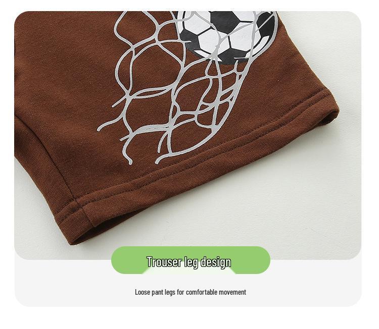 European & American Style Boys' Casual Knit Cotton Shorts & T-shirt Set - Toddler 2-Piece