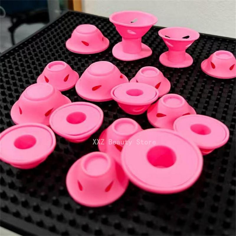 Pink Soft Silicone Magic Hair Care Rollers Set No Heat Hair Curler DIY Curling Styling Tool for Beautiful Curls - 10/20/30/50/10